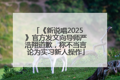 《新说唱2025》官方发文向导师严浩翔道歉，称不当言论为实习新人操作