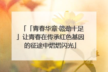 「青春华章·赣劲十足」让青春在传承红色基因的征途中熠熠闪光