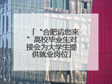 “合肥请您来”高校毕业生对接会为大学生提供就业岗位