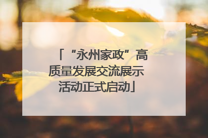 “永州家政”高质量发展交流展示活动正式启动