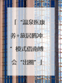 “温泉医康养+旅居腾冲”模式借南博会“出圈”