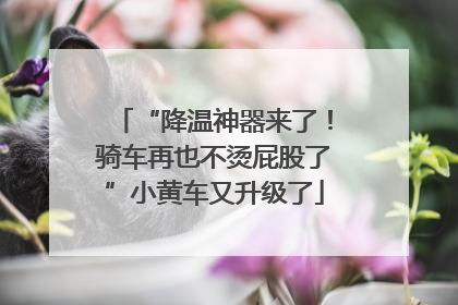 “降温神器来了！骑车再也不烫屁股了”小黄车又升级了
