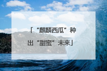 “麒麟西瓜”种出“甜蜜”未来