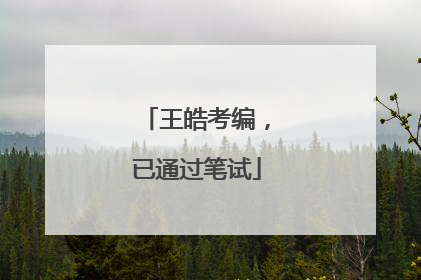 王皓考编，已通过笔试