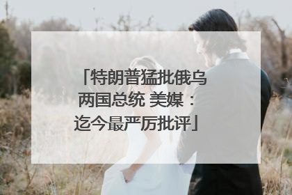 特朗普猛批俄乌两国总统 美媒：迄今最严厉批评