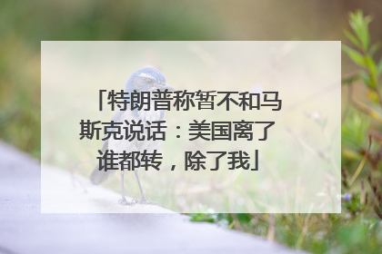 特朗普称暂不和马斯克说话：美国离了谁都转，除了我