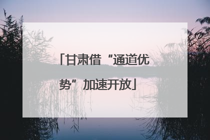 甘肃借“通道优势”加速开放