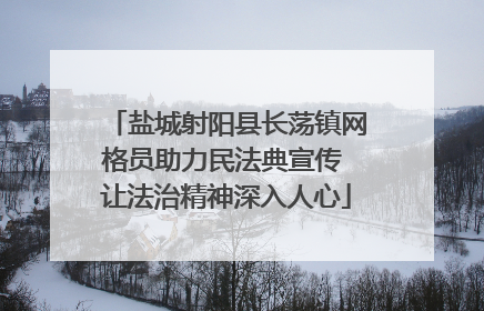 盐城射阳县长荡镇网格员助力民法典宣传 让法治精神深入人心