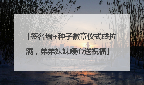 签名墙+种子徽章仪式感拉满，弟弟妹妹暖心送祝福