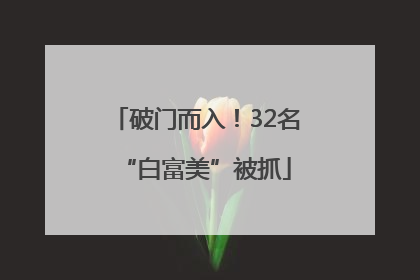 破门而入！32名“白富美”被抓