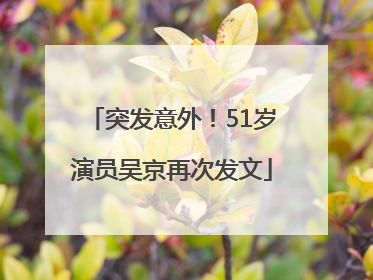 突发意外！51岁演员吴京再次发文
