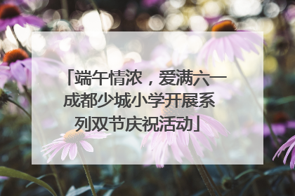 端午情浓，爱满六一 成都少城小学开展系列双节庆祝活动