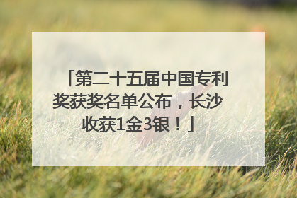 第二十五届中国专利奖获奖名单公布，长沙收获1金3银！
