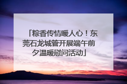 粽香传情暖人心！东莞石龙城管开展端午前夕温暖慰问活动