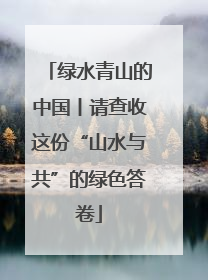 绿水青山的中国丨请查收这份“山水与共”的绿色答卷