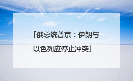 俄总统普京：伊朗与以色列应停止冲突