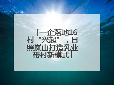 一企落地16村“兴起”，日照岚山打造乳业带村新模式