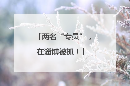 两名“专员”，在淄博被抓！