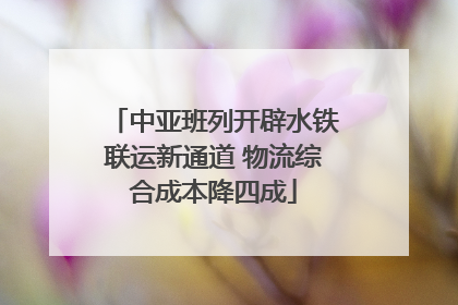 中亚班列开辟水铁联运新通道 物流综合成本降四成