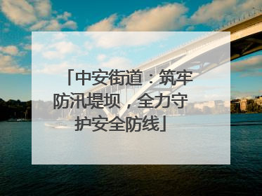 中安街道：筑牢防汛堤坝，全力守护安全防线