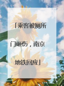 乘客被厕所门砸伤，南京地铁回应