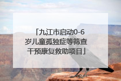 九江市启动0-6岁儿童孤独症等筛查干预康复救助项目