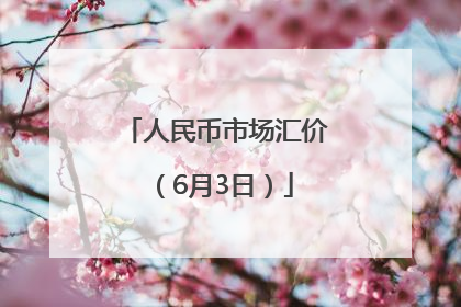 人民币市场汇价（6月3日）
