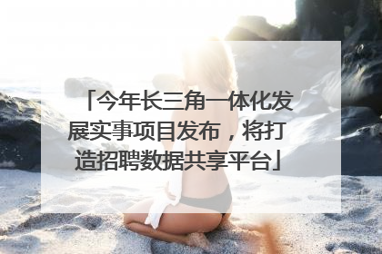 今年长三角一体化发展实事项目发布，将打造招聘数据共享平台