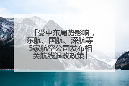 受中东局势影响，东航、国航、深航等5家航空公司发布相关航线退改政策