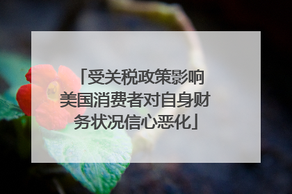 受关税政策影响 美国消费者对自身财务状况信心恶化