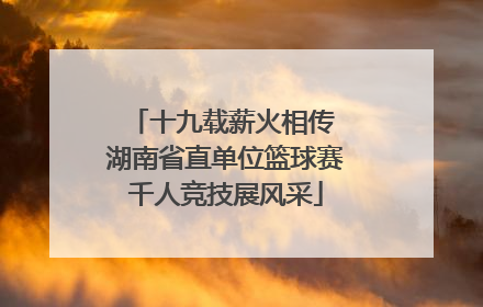 十九载薪火相传 湖南省直单位篮球赛千人竞技展风采