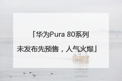 华为Pura 80系列未发布先预售，人气火爆