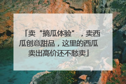卖“摘瓜体验”，卖西瓜创意甜品，这里的西瓜卖出高价还不愁卖