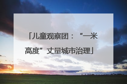 儿童观察团：“一米高度”丈量城市治理