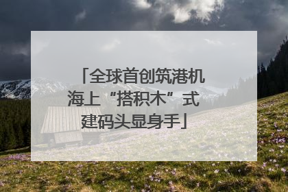 全球首创筑港机海上“搭积木”式建码头显身手