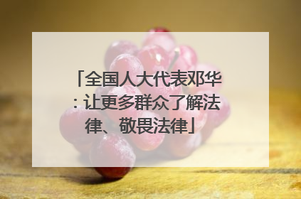 全国人大代表邓华：让更多群众了解法律、敬畏法律