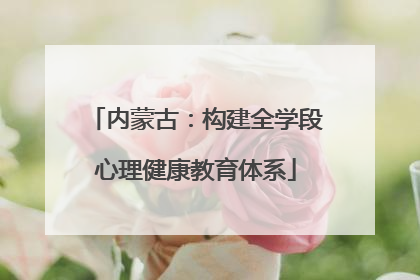 内蒙古：构建全学段心理健康教育体系