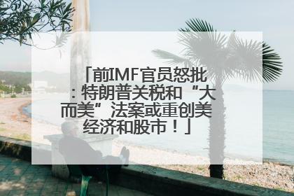 前IMF官员怒批：特朗普关税和“大而美”法案或重创美经济和股市！