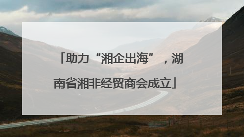 助力“湘企出海”，湖南省湘非经贸商会成立