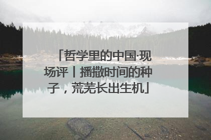 哲学里的中国·现场评丨播撒时间的种子，荒芜长出生机