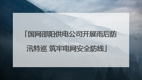 国网邵阳供电公司开展雨后防汛特巡 筑牢电网安全防线