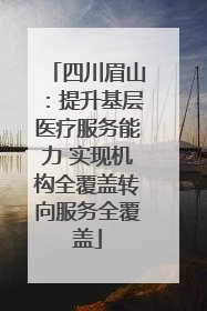 四川眉山：提升基层医疗服务能力 实现机构全覆盖转向服务全覆盖