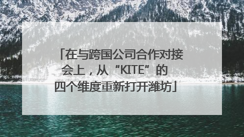 在与跨国公司合作对接会上，从“KITE”的四个维度重新打开潍坊