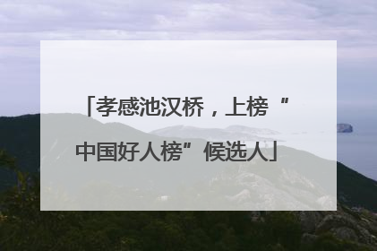孝感池汉桥，上榜“中国好人榜”候选人