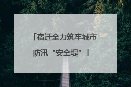 宿迁全力筑牢城市防汛“安全堤”