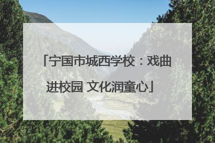 宁国市城西学校：戏曲进校园 文化润童心