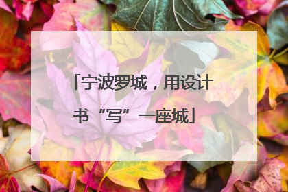 宁波罗城，用设计书“写”一座城