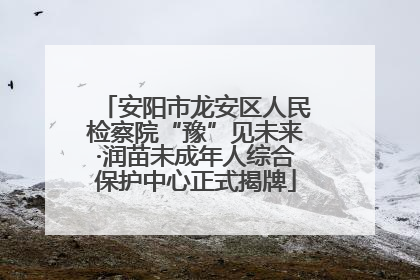 安阳市龙安区人民检察院“豫”见未来·润苗未成年人综合保护中心正式揭牌