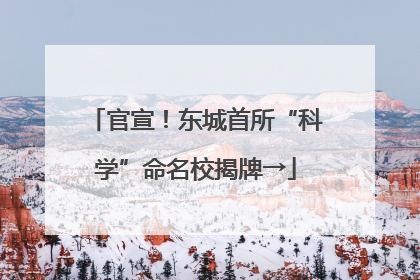 官宣！东城首所“科学”命名校揭牌→
