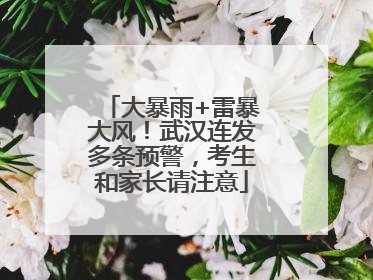 大暴雨+雷暴大风！武汉连发多条预警，考生和家长请注意